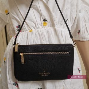 BEAUTIFUL PEBBLED LEATHER KATE SPADE CONVERTIBLE CLUTCH STRAP WALLET WRISTLET